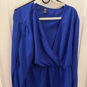 Shein Curve Blouse, faux wrap with split sleeve detail